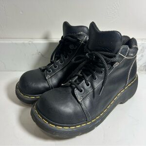 Vintage Dr. Martens 90s Y2K Chunky Ankle Boots Black Size 8 Mens 9 Womens